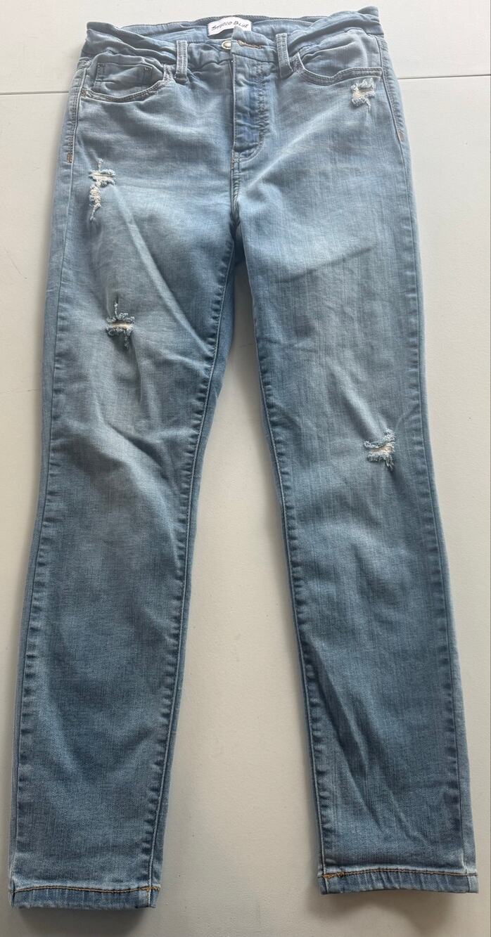 Studio Blue Women’s Size 27 Skinny Jeans Light Wash Distressed Ripped Denim